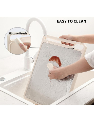 Tabla de Cortar Doble Lado Moreffy Acero Inoxidable 43.2x30.5 cm