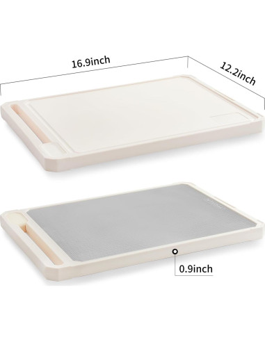 Tabla de Cortar Doble Lado Moreffy Acero Inoxidable 43.2x30.5 cm