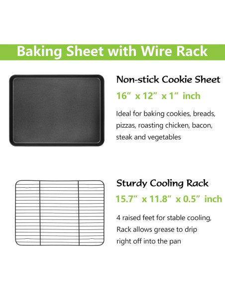 Bandeja para Hornear E-far Antiadherente 40.6x30.5cm con Rejilla