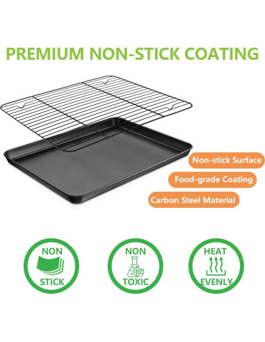 Bandeja para Hornear E-far Antiadherente 40.6x30.5cm con Rejilla