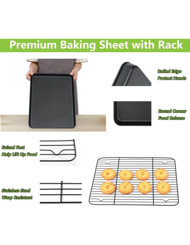 Bandeja para Hornear E-far Antiadherente 40.6x30.5cm con Rejilla
