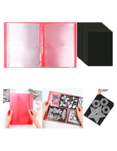 Álbum de Almacenamiento CYFUN DESIGN con 80 Bolsillos Rojo