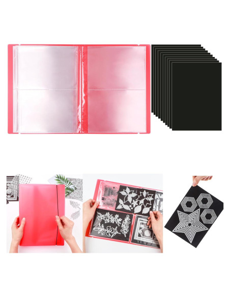 Álbum de Almacenamiento CYFUN DESIGN con 80 Bolsillos Rojo