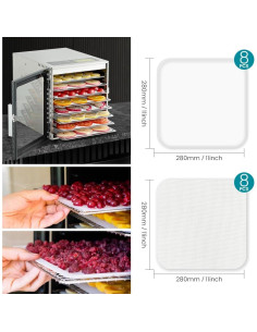 Juego de 16 Bandejas de Deshidratador Cercker Silicona 28 cm 2