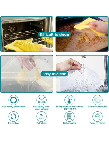 Juego de 16 Bandejas de Deshidratador Cercker Silicona 28 cm