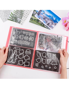 Álbum de Almacenamiento CYFUN DESIGN con 80 Bolsillos Rojo 2