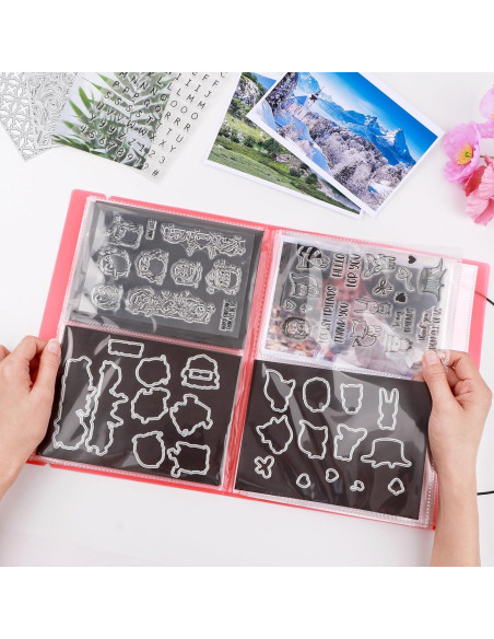 Álbum de Almacenamiento CYFUN DESIGN con 80 Bolsillos Rojo