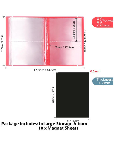 Álbum de Almacenamiento CYFUN DESIGN con 80 Bolsillos Rojo