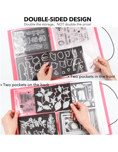 Álbum de Almacenamiento CYFUN DESIGN con 80 Bolsillos Rojo