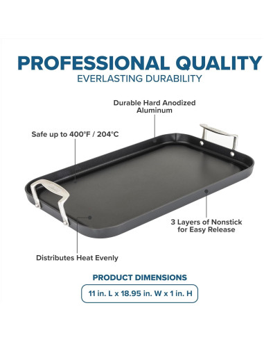 Sartén Doble Quemador Antiadherente Viking 48.3x27.9cm