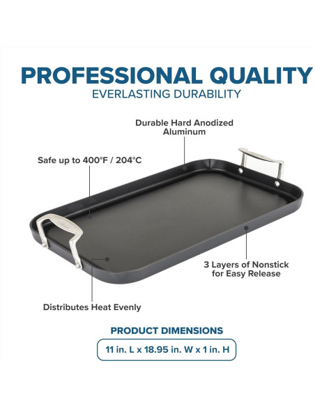 Sartén Doble Quemador Antiadherente Viking 48.3x27.9cm