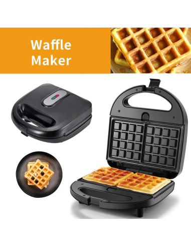 Hacedor de Donas 4 en 1 Baotkere, Máquina de Waffles y Panini 750W