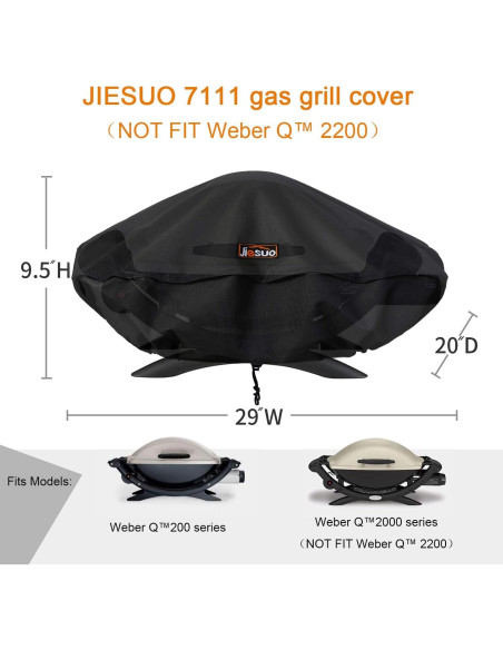 Cubierta para Parrilla JIESUO Q2000 y Q200 - Impermeable