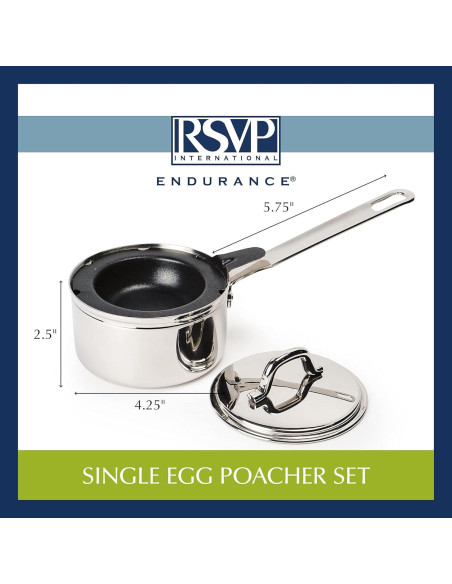Conjunto Poach de Huevo RSVP Internacional con Sartén Acero Inoxidable