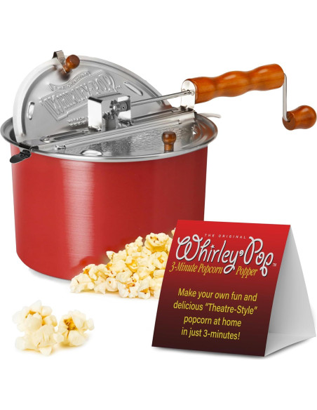 Whirley-Pop Popcorn Popper Rojo con Granos de Maíz 2.72 kg