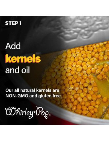 Whirley-Pop Popcorn Popper Rojo con Granos de Maíz 2.72 kg