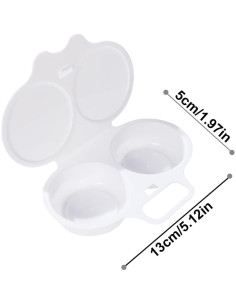 Cocinero de huevos pochés Zenarao 2 cavidades con tapa 2