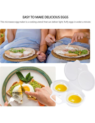 Cocinero de huevos pochés Zenarao 2 cavidades con tapa