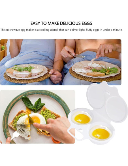 Cocinero de huevos pochés Zenarao 2 cavidades con tapa