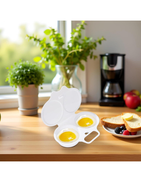 Cocinero de huevos pochés Zenarao 2 cavidades con tapa