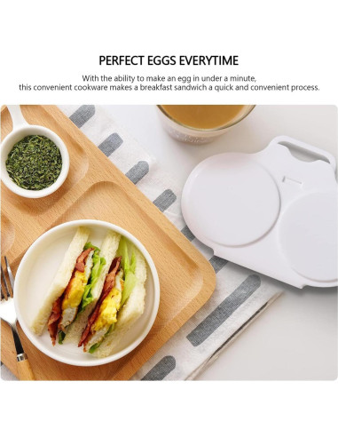 Cocinero de huevos pochés Zenarao 2 cavidades con tapa