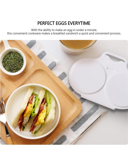 Cocinero de huevos pochés Zenarao 2 cavidades con tapa