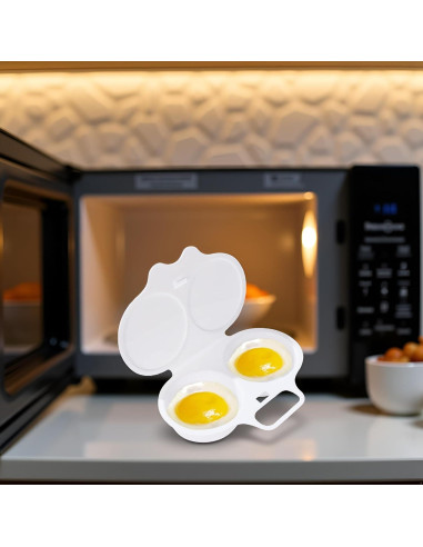 Cocinero de huevos pochés Zenarao 2 cavidades con tapa