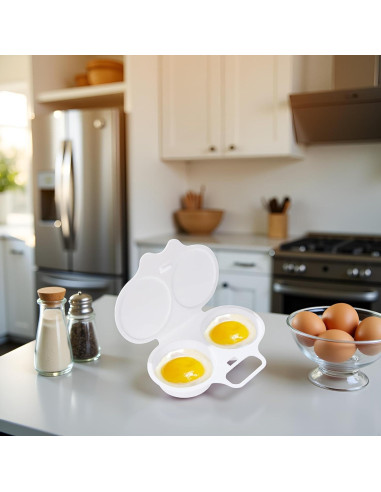 Cocinero de huevos pochés Zenarao 2 cavidades con tapa