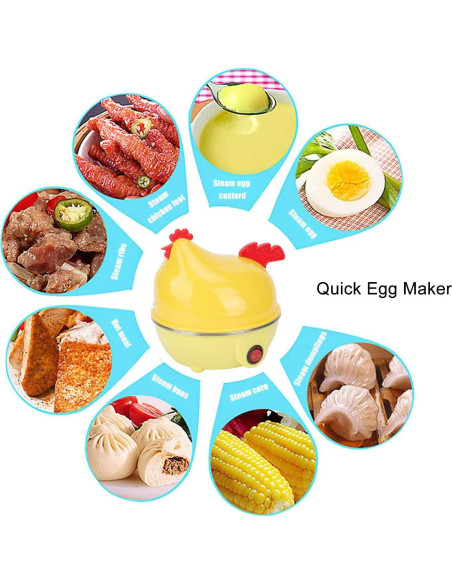 Cocedor de Huevos Eléctrico Luqeeg, Capacidad 7 Huevos, Apagado Automático