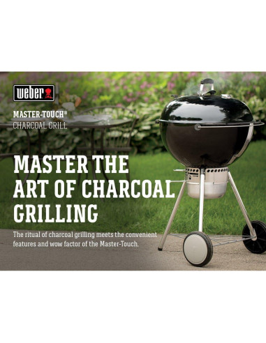 Parrilla de Carbón Weber Master-Touch 22" Negra con Sistema BBQ
