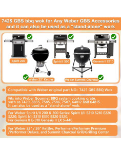 Wok Gourmet BBQ Weber 7425 - Hierro Fundido 5.44 kg 2