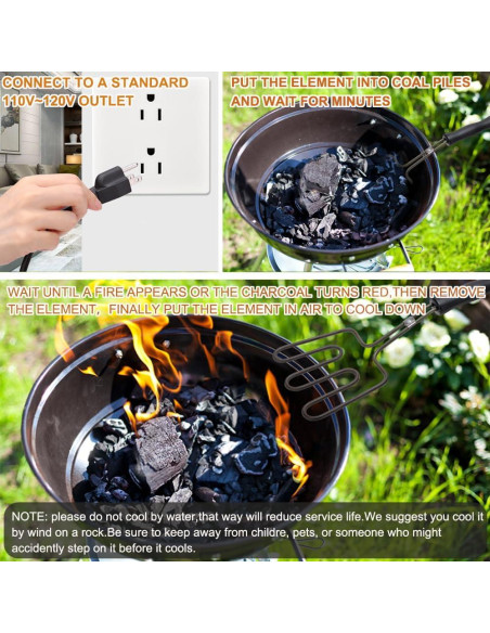 Encendedor de Carbón Eléctrico ASANMA 800W para Parrilla BBQ