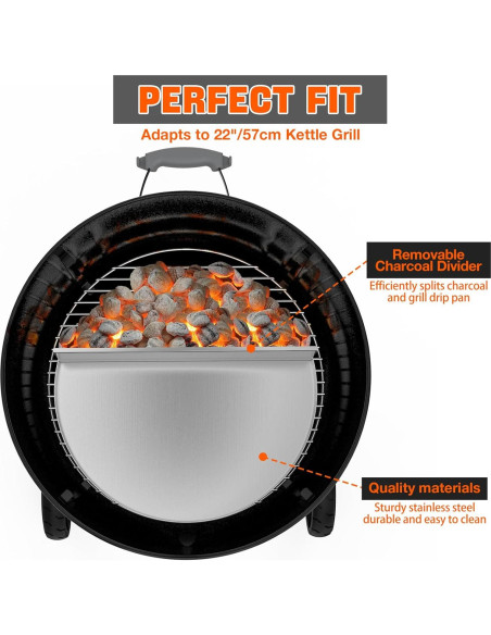 Bandeja de Goteo Desmontable Onlyfire para Parrillas Weber 22"