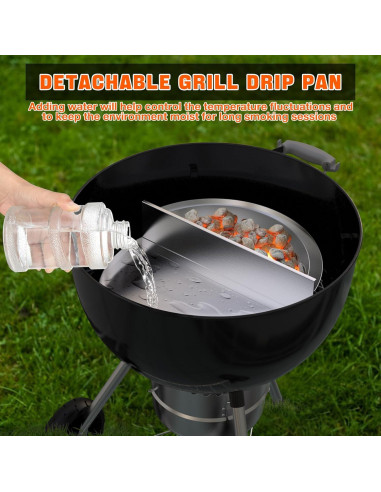 Bandeja de Goteo Desmontable Onlyfire para Parrillas Weber 22"