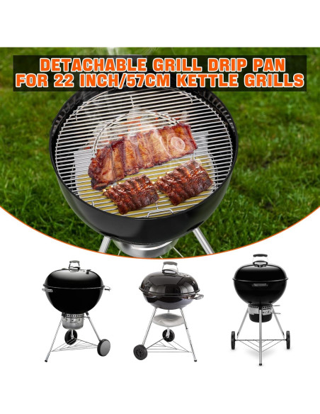Bandeja de Goteo Desmontable Onlyfire para Parrillas Weber 22"