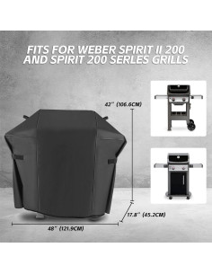 Cubierta de Parrilla JCLMER 7138 para Weber Spirit II 200 2