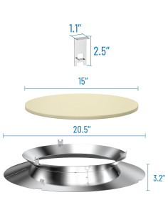 Controlador de Calor de Carbón Skyflame con Placa Deflectora 38.1 cm 2