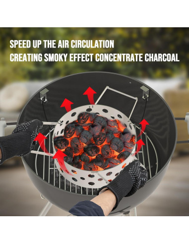 Controlador de Calor de Carbón Skyflame Kit de Ahumado 22"/26"