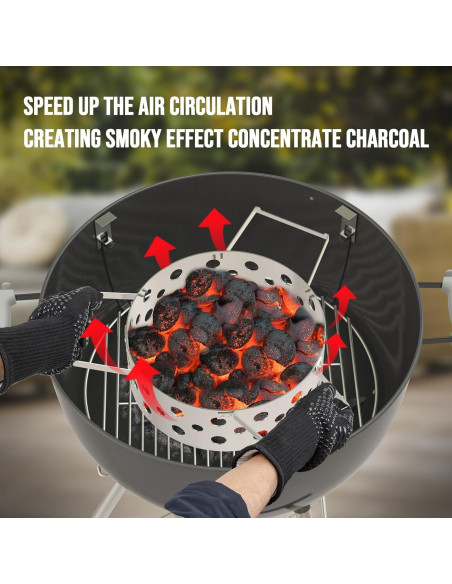 Controlador de Calor de Carbón Skyflame Kit de Ahumado 22"/26"
