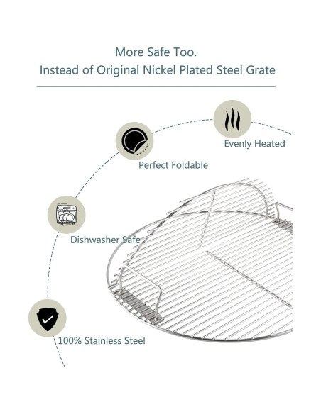 Rejilla de Cocina KAMaster Acero Inoxidable 304 54.6cm para Weber