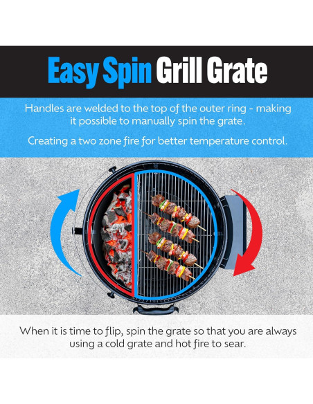 Rejilla de Cocción Slow 'N Sear 66 cm Acero Inoxidable EasySpin