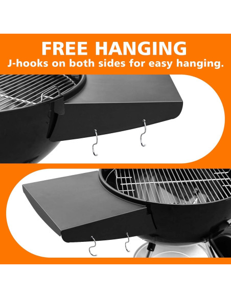 Estante Lateral y Soporte para Tapa GRISUN para Parrilla Weber 22"