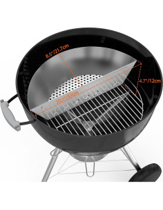 Canasta de Carbón de Acero Inoxidable Onlyfire 51.3x11.7 cm 2