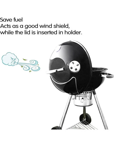 Estante Lateral y Soporte para Tapa GRISUN para Parrilla Weber 22"