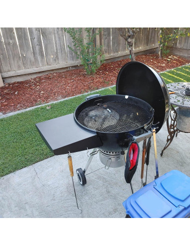 Estante Lateral y Soporte para Tapa GRISUN para Parrilla Weber 22"