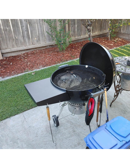 Estante Lateral y Soporte para Tapa GRISUN para Parrilla Weber 22"