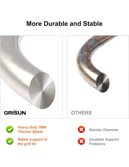 Estante Lateral y Soporte para Tapa GRISUN para Parrilla Weber 22"