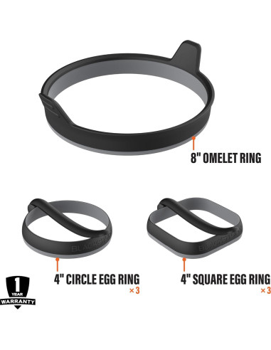 Kit de Anillo de Huevo Blackstone 5515 - Antiadherente, 6 Piezas
