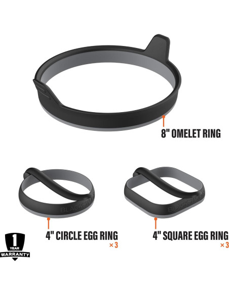 Kit de Anillo de Huevo Blackstone 5515 - Antiadherente, 6 Piezas