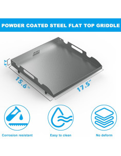 Plancha plana LS'BABQ para Blackstone 44.5x39.6 cm 2